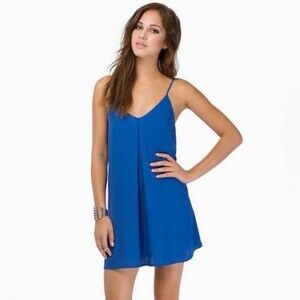 Tobi royal blue pleated mini slip dress size XS